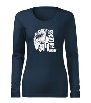 DRAGOW SLIM Women's T -shirt with Long Sleeve Leon, dark blue 160g/m2