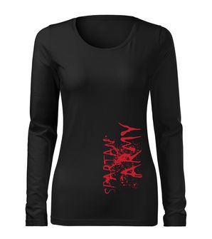 DRAGOWA SLIM Women's T -shirt with long sleeve Redwar, black 160g/m2